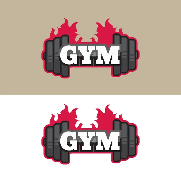 Set of gym logos, labels in vintage style — Stock Vector