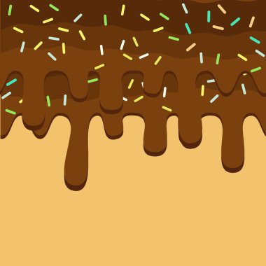 Gofret arka plan üzerinde erimiş Bitter çikolata 