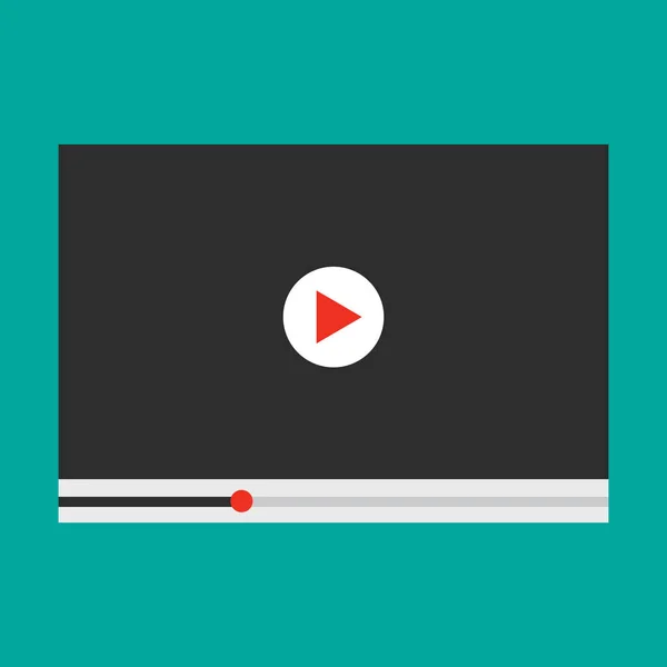 Πρόγραμμα αναπαραγωγής βίντεο για το web, εικονογράφηση φορέα. Interfac αναπαραγωγής βίντεο — Διανυσματικό Αρχείο
