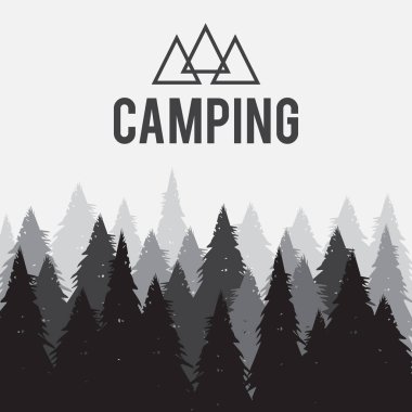 Açık kamp. Doğa arka plan nehir ve orman, mounta ile