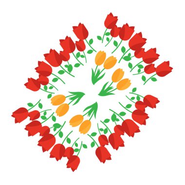 Boyun hattı nakış gül çiçek vektör çizim ile.