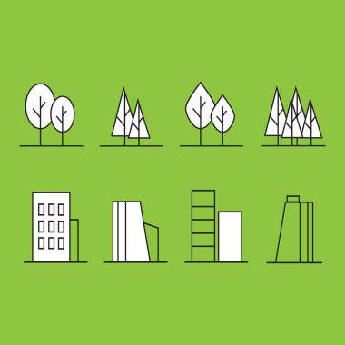 Hükümet Icon set. Vektör binalar Üniversitesi gibi