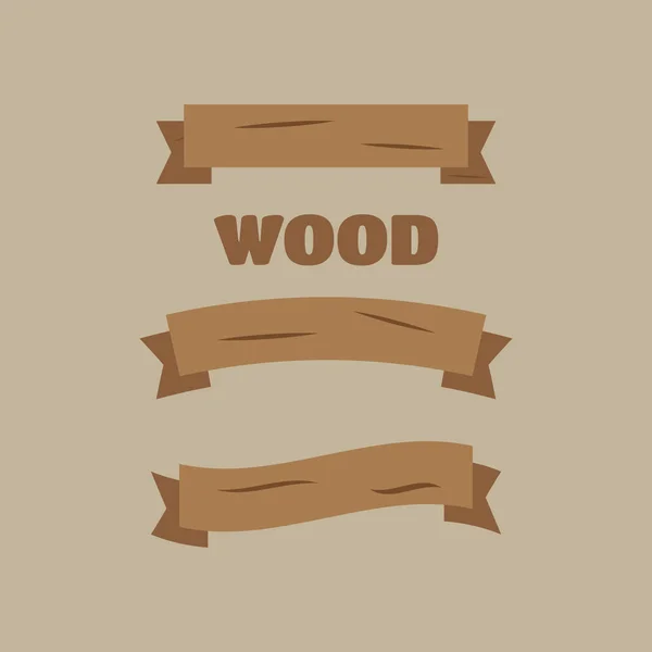 Velhos modelos de etiquetas de madeira ou banners de madeira vetoriais . — Vetor de Stock