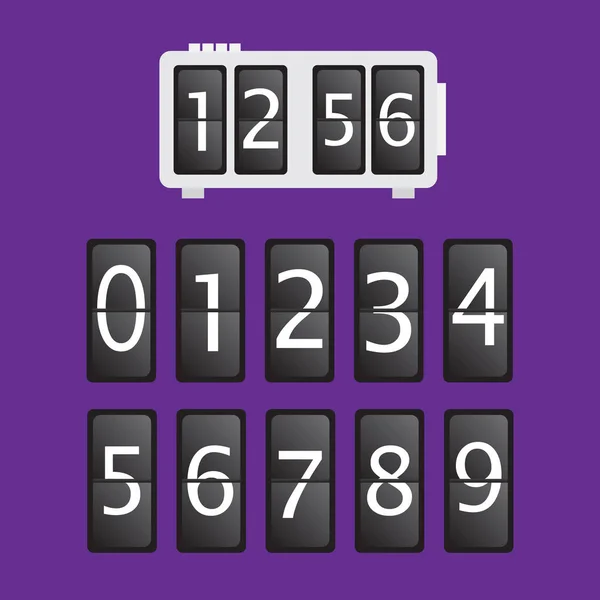 Wall flap counter clock template. — Stock Vector