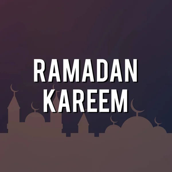Ramadan Mubarak and Kareem greeting card — Stock Vector