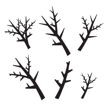 Vektör ağaç dalları siluet