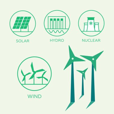 Elektrik Santrali ve elektrik enerji dağıtım Infographic