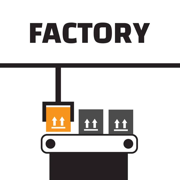 Vektor gyár szállítószalag ipar gyártástechnológiai berendezések — Stock Vector
