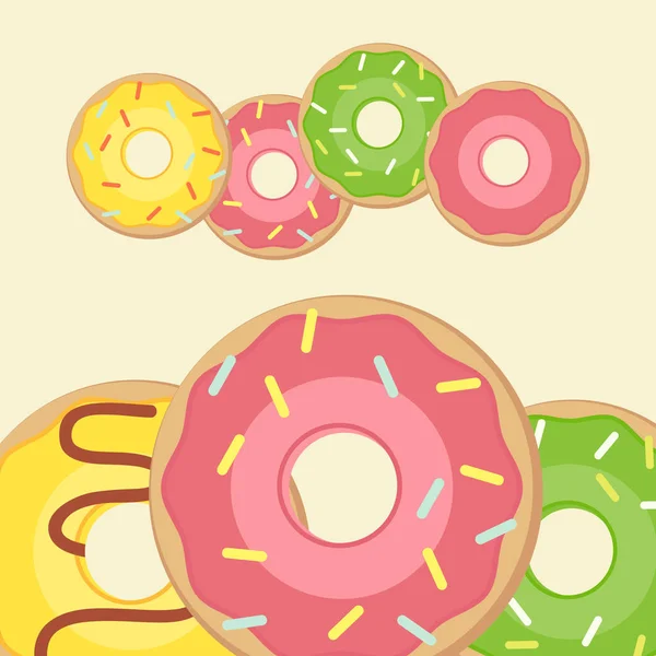 Chocolade en roze glazuur en caramel topping donut — Stockvector