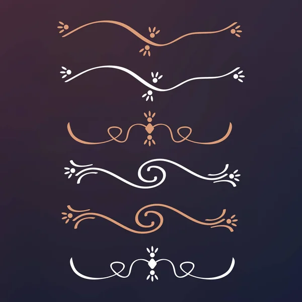 Éléments de conception calligraphique diviseurs de page avec ornement thaï — Image vectorielle