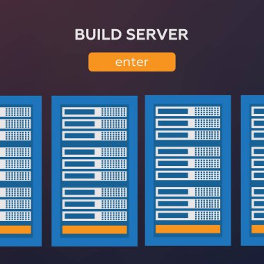 Barındırma sunucuları vektör veri merkezi