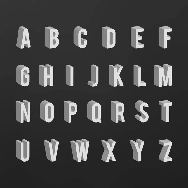 Vektor 3d isometrisches Alphabet. Buchstabe geometrisches typografisches Zeichen — Stockvektor