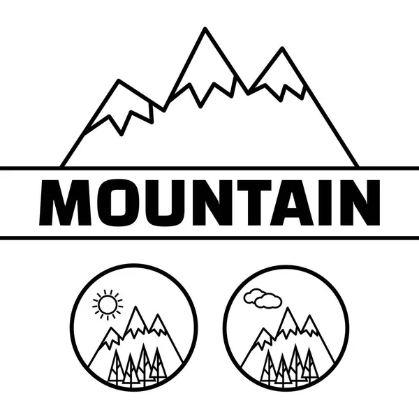 Logo vectoriel des montagnes. Montagne rock étiquettes extérieures . — Image vectorielle