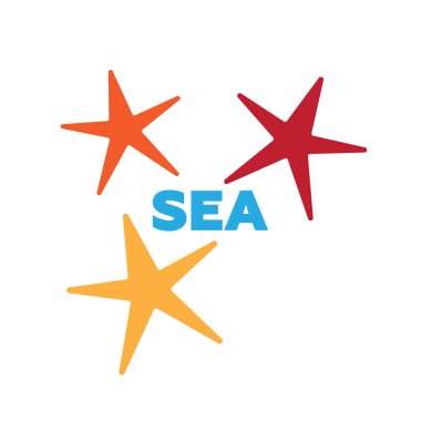 Yaz konsepti kabukları ve deniz yıldızları ile.