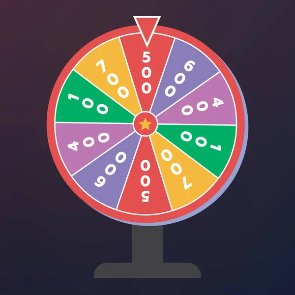 Färg lucky wheel mall. Förmögenhet, vinnare spel — Stock vektor