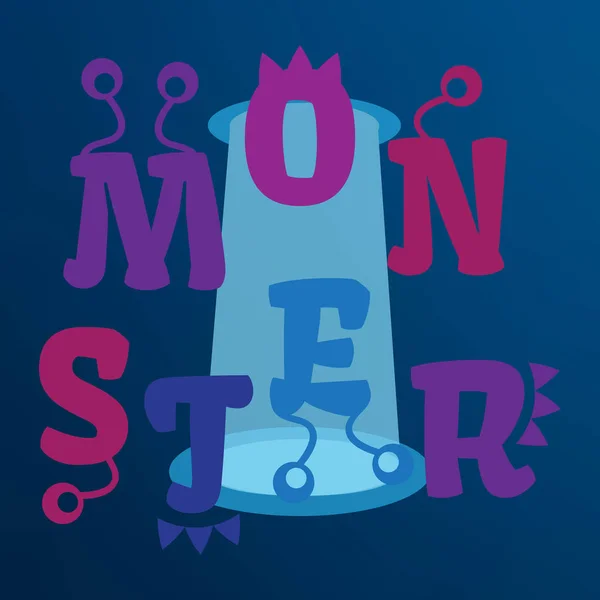 Lustige Vektor-Monster-Alphabet für Kinder. Monsterbrief — Stockvektor