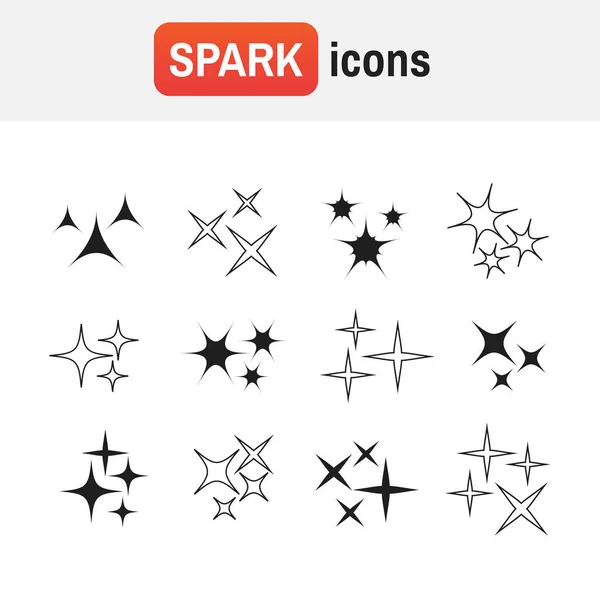 스타 아이콘의 불꽃 벡터는 아이콘 세트 반짝. 별 요소 — 스톡 벡터