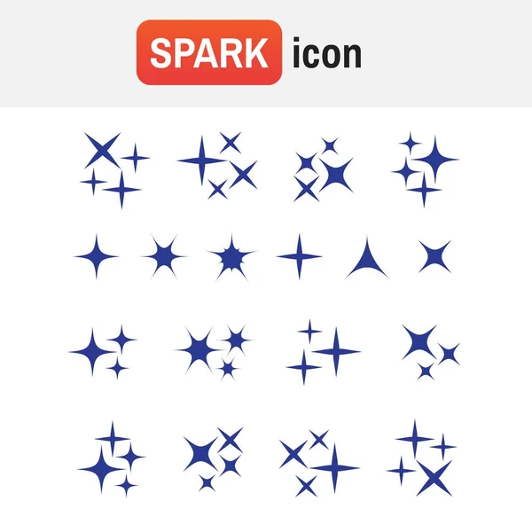 Simge parlak parıltı. Icon set parıldıyor. Yıldız öğesi, ışık — Stok Vektör