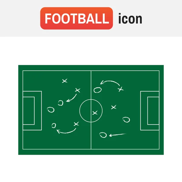 De Raad van de voetbal van de strategie. Voetbal of de voetbal spel strategisch plan — Stockvector