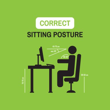 ergonomik duruş faktörler. Düzeltmek oturma duruş vektör