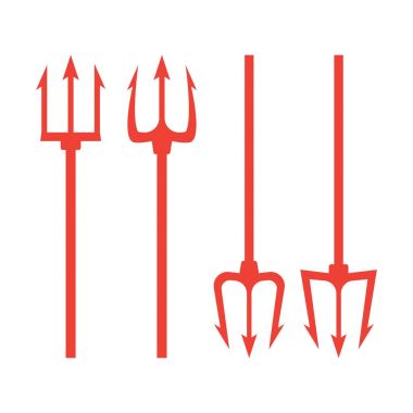 Mızrak saplı şeytan. Neptün kırmızı vektör mızrağı