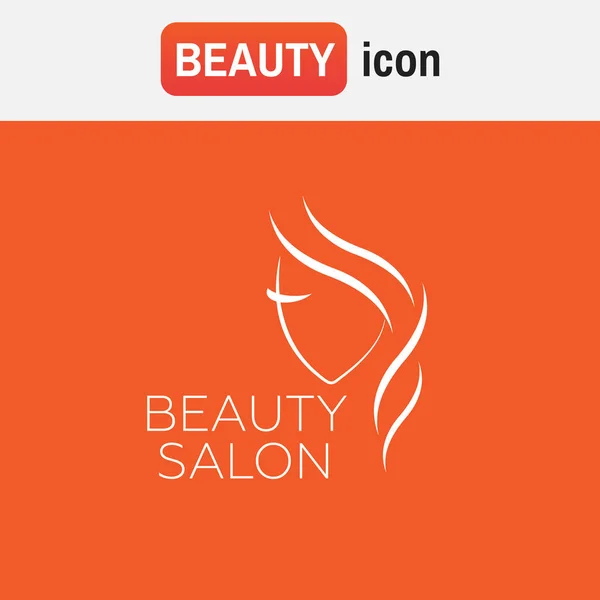 Schöne Frau Vektor-Logo-Vorlage für Friseur, Schönheitssalon, Kosmetik — Stockvektor