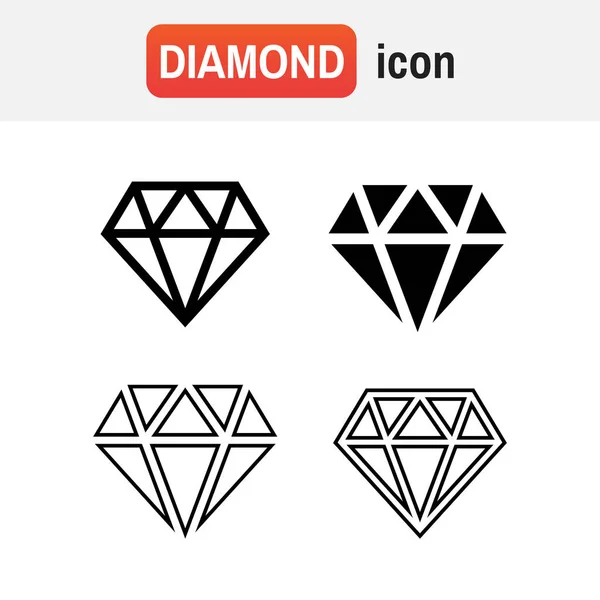 Diamant pictogrammen instellen. Diamant teken reeks — Stockvector