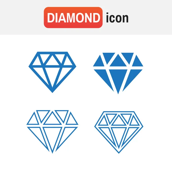 Conjunto de iconos de diamante. Juego de letreros diamante — Archivo Imágenes Vectoriales