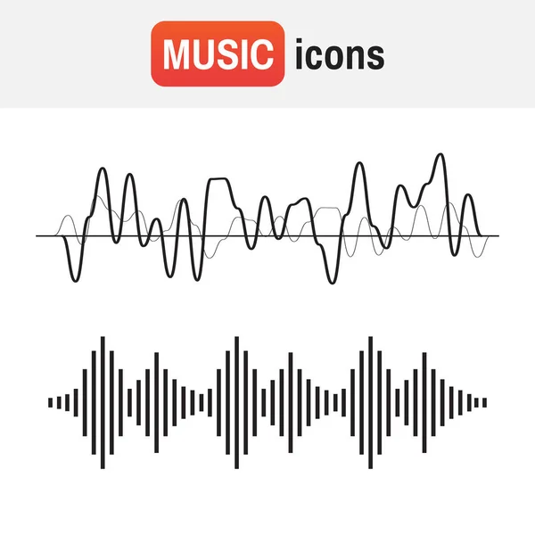 音乐的节拍。抽象的均衡器。声波矢量 — 图库矢量图片