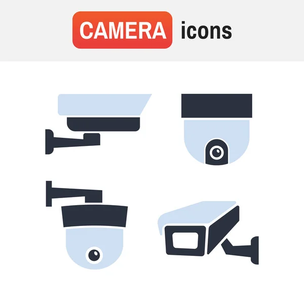 摄像头监视器图标。视频监控安全摄像机 — 图库矢量图片