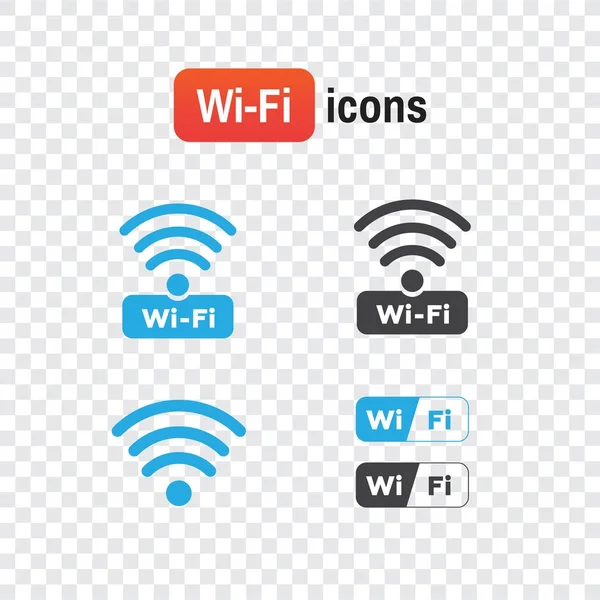 Black wireless icons. Set icons for wifi — Stock Vector