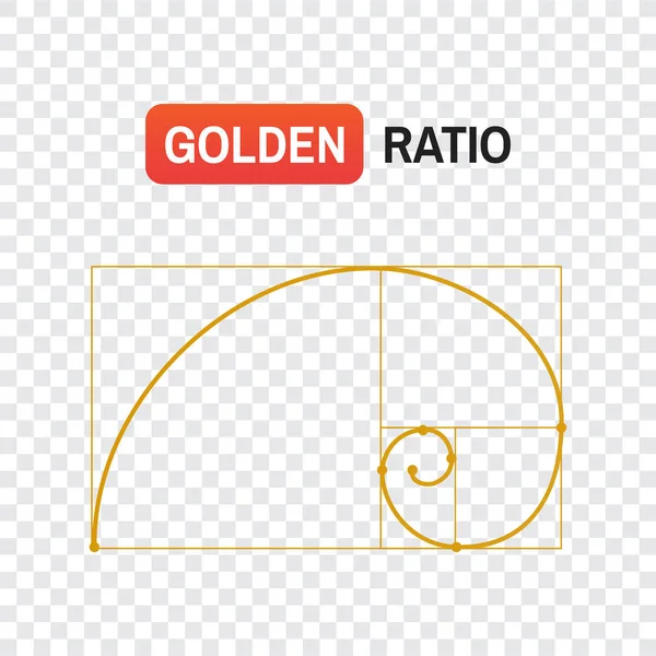 Spirale rapporto dorato. Simbolo del tatuaggio golden ratio — Vettoriale Stock