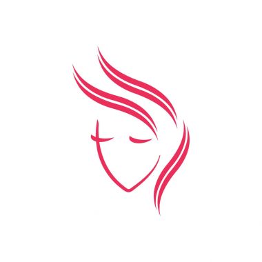 Kuaför Salonu, Güzellik Salonu, cosm için güzel kadın logo şablonu