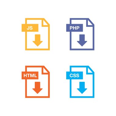 Dosya simgeleri. Simgeler çizgi stili illüstrasyon dosya. Belge simgesi se