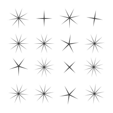 Parlak ışıklar ayarlandı. Parlayan ışık efekti yıldızı.