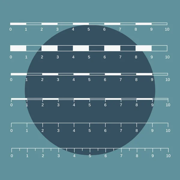 Kaart schalen graphics voor het meten van afstanden. Schaal maatregel kaart v — Stockvector