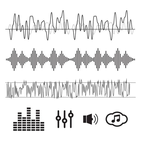 Sound waves concept. Sound waves vector. Sound waves sign and sy — Stock Vector