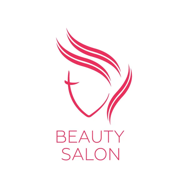 Hermosa plantilla de logotipo de mujer para peluquería, salón de belleza, cosmos — Archivo Imágenes Vectoriales