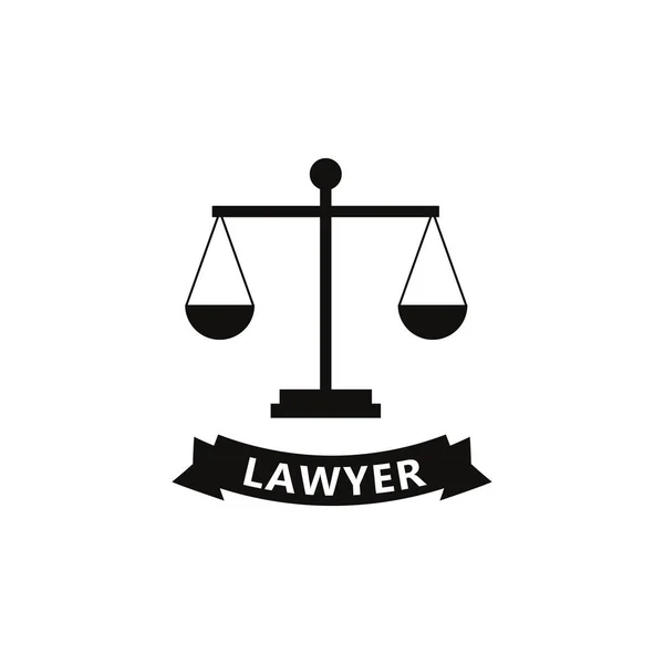 Anwaltskonzept. Juristen-Ikonen im flachen Stil. Anwaltszeichen und Symbole — Stockvektor