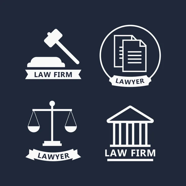 Lawyer concept. Lawyer icons in flat style. Lawyer sign and symb — Stock Vector