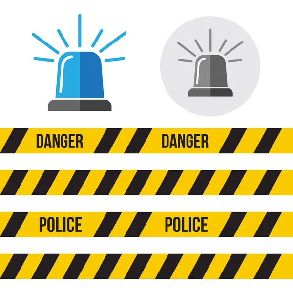 Police des sirènes. icônes clignotant police ou ambulance en f — Image vectorielle