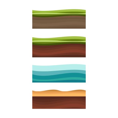 Sorunsuz gerekçesiyle, toprak ve çim için UI oyun illüstrasyon bir s