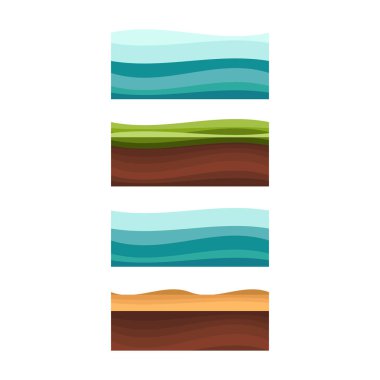 Sorunsuz gerekçesiyle, toprak ve çim için UI oyun illüstrasyon bir s