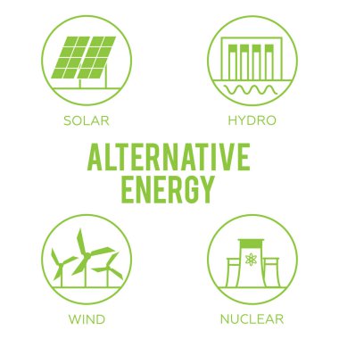 Yenilenebilir enerji vektör çizim. Yenilenebilir enerji kavramı ben
