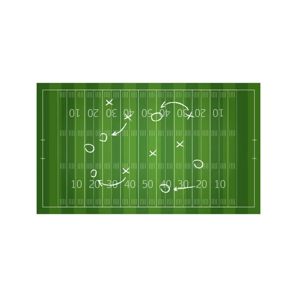 Football or soccer game strategy plan isolated on blackboard wit — Stock Vector