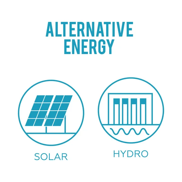 再生可能エネルギーのベクトル図です。再生可能エネルギーの概念私 — ストックベクタ
