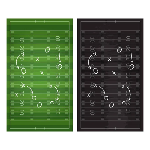 축구 또는 축구 게임 전략 계획 칠판 재치에 고립 — 스톡 벡터