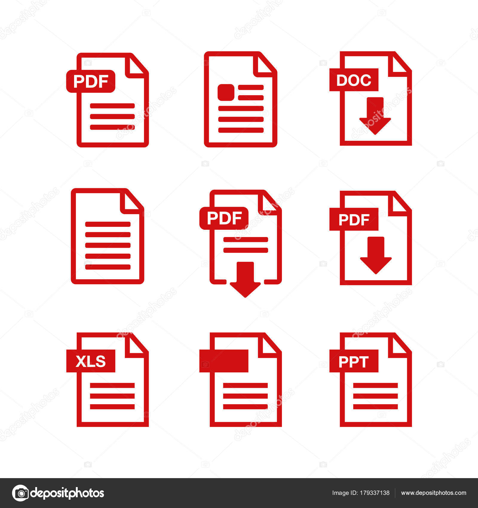 File Download Icon Document Icon Set Pdf File Download Icon Stock Vector C Myub