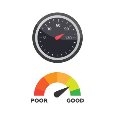 Göstergesi simgesi. Kredi puanı göstergeleri ve ölçerlerin set vektör. Puan