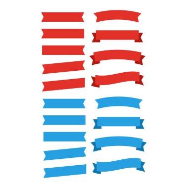 Düz vektör şeritleri izole edilmiş. Kurdeleler